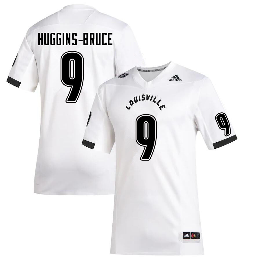 Men #9 Ahmari Huggins-Bruce Louisville Cardinals College Football Jerseys Sale-White - Click Image to Close